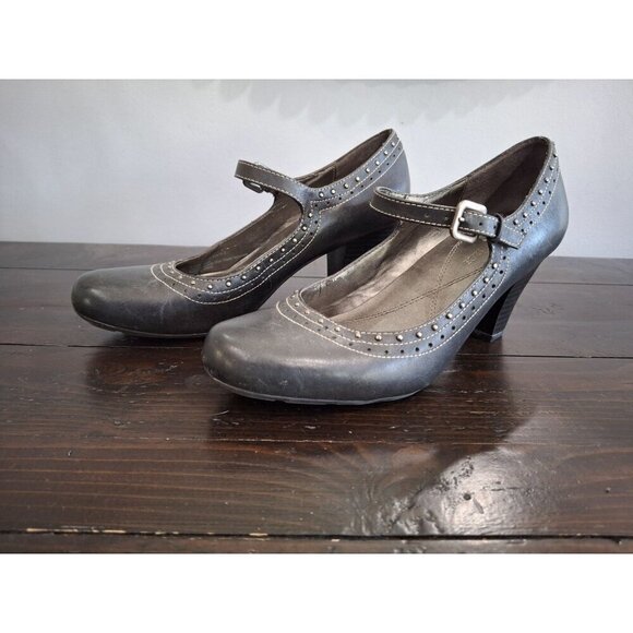 EUC Naturalizer Jatin Black Leather Block Heeled Mary Jane's/Pre-owned, Sz. 6.5M - Picture 1 of 8